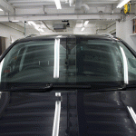 VW トゥアレグ　ハイブリット　断熱カーフィルム施工後のフロントガラス。
