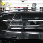 BMW X５ 断熱カーフィルム施工。　断熱カーフィルムの施工後のリアドア。