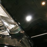 GTR R-1ボディガラスコーティング施工後のメタルはライドライトで見たボンネット。
