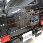 スペアタイヤカバー周りを取り外し、磨き、コーティング前。メルセデスベンツ　G55　AMG。