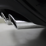 メルセデスベンツ　CL63 AMG クリーニング、コーティング前のマフラー。