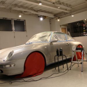 ポルシェ993(911)スーパープレミアムガラスコーティング施工。